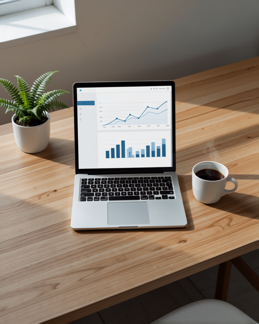 Ordinateur portable affichant des graphiques de croissance, budget pour un site internet